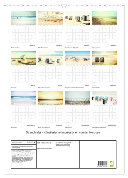 Strandbilder - Künstlerische Impressionen von der Nordsee (CALVENDO Wandkalender 2026)