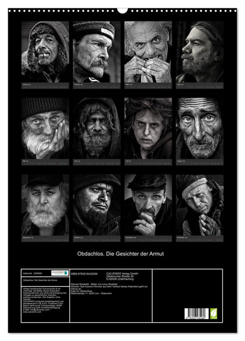 Obdachlos. Die Gesichter der Armut (CALVENDO Wandkalender 2026)