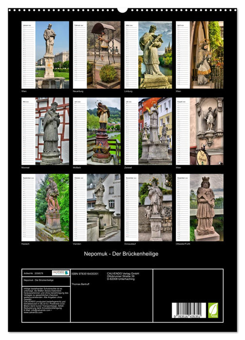Nepomuk - Der Brückenheilige (CALVENDO Premium Wandkalender 2026)