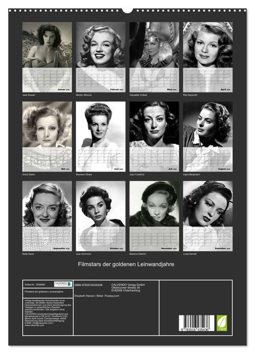 Filmstars der goldenen Leinwandjahre (CALVENDO Premium Wandkalender 2026)