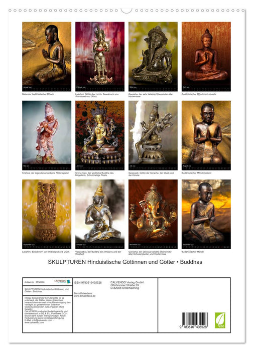 SKULPTUREN Hinduistische Göttinnen und Götter • Buddhas (CALVENDO Premium Wandkalender 2026)