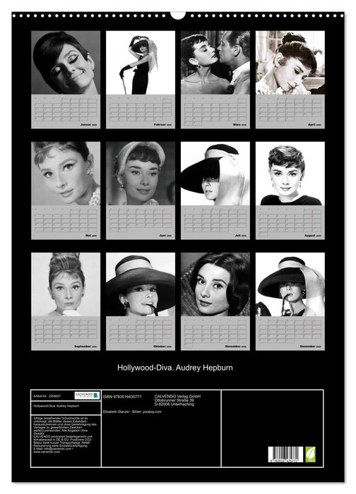 Hollywood-Diva. Audrey Hepburn (CALVENDO Wandkalender 2026)