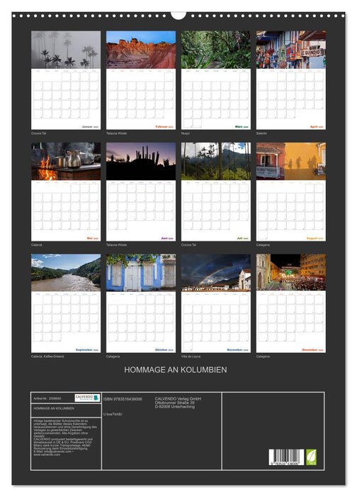 HOMMAGE AN KOLUMBIEN (CALVENDO Wandkalender 2026)