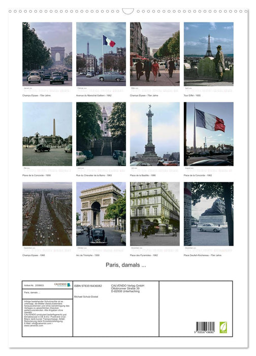 Paris, damals ... (CALVENDO Wandkalender 2026)