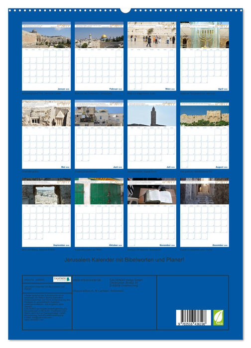 Jerusalem Kalender mit Bibelworten und Planer! (CALVENDO Premium Wandkalender 2026)
