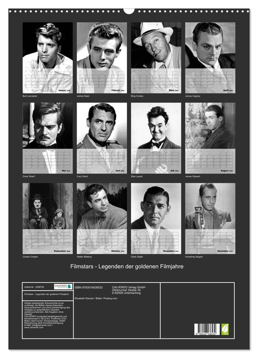 Filmstars - Legenden der goldenen Filmjahre (CALVENDO Wandkalender 2026)
