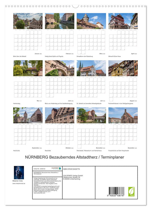 NÜRNBERG Bezauberndes Altstadtherz / Terminplaner (CALVENDO Premium Wandkalender 2026)