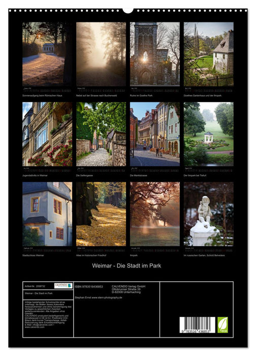 Weimar - Die Stadt im Park (CALVENDO Premium Wandkalender 2026)