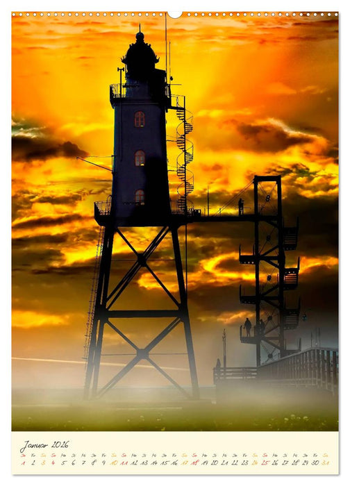 Norddeutsche Leuchttürme - maritime Wegweiser (CALVENDO Premium Wandkalender 2026)