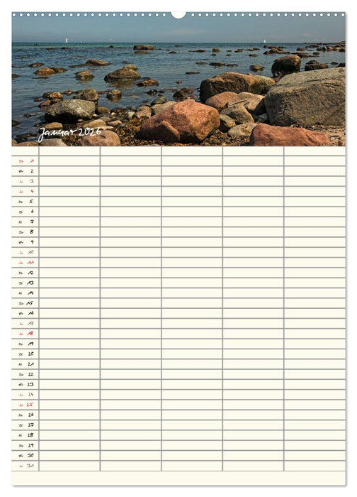 Rügen - Urlaubsparadies an der Ostsee - Familienplaner (CALVENDO Premium Wandkalender 2026)