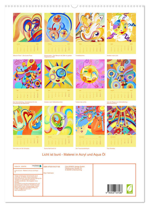 Licht ist bunt - Malerei in Acryl und Aqua Öl (CALVENDO Premium Wandkalender 2026)