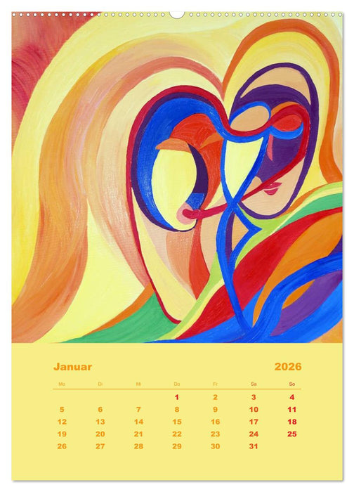 Licht ist bunt - Malerei in Acryl und Aqua Öl (CALVENDO Premium Wandkalender 2026)