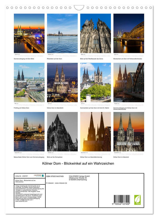 Kölner Dom - Blickwinkel auf ein Wahrzeichen (CALVENDO Wandkalender 2026)