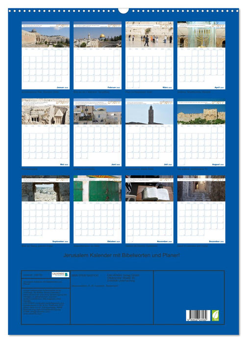 Jerusalem Kalender mit Bibelworten und Planer! (CALVENDO Wandkalender 2026)