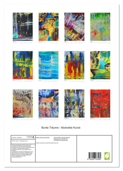 Bunte Träume - Abstrakte Kunst (CALVENDO Wandkalender 2026)