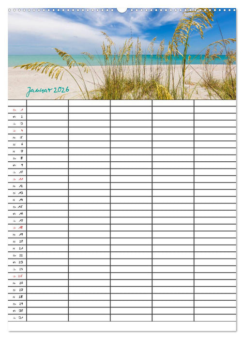 Idyllisches Florida / Familienplaner (CALVENDO Wandkalender 2026)