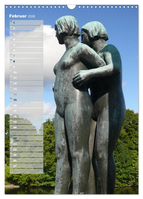 Skulpturen im Vigeland-Park Oslo (CALVENDO Wandkalender 2026)