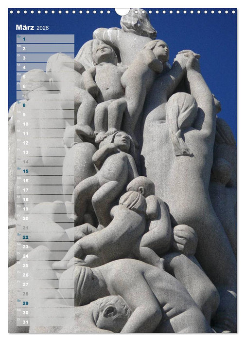 Skulpturen im Vigeland-Park Oslo (CALVENDO Wandkalender 2026)