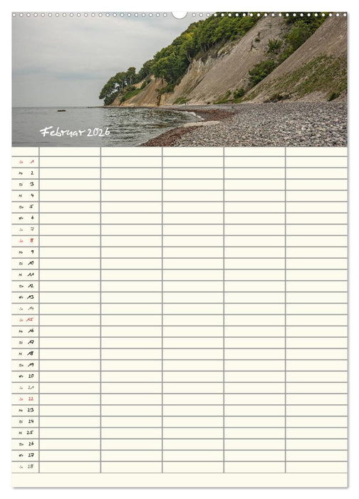 Rügen - Urlaubsparadies an der Ostsee - Familienplaner (CALVENDO Wandkalender 2026)