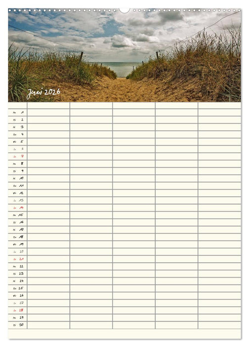 Rügen - Urlaubsparadies an der Ostsee - Familienplaner (CALVENDO Wandkalender 2026)