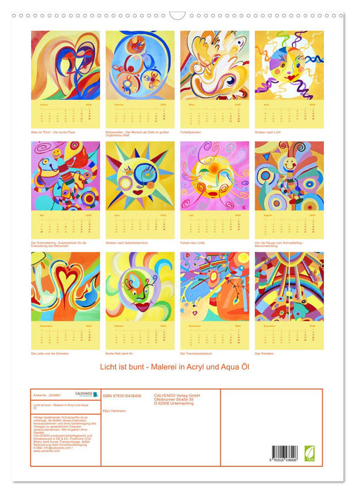 Licht ist bunt - Malerei in Acryl und Aqua Öl (CALVENDO Wandkalender 2026)