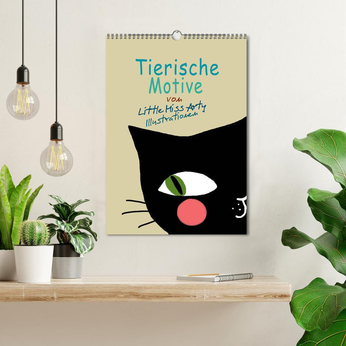 Tierische Motive von Little Miss Arty Illustrationen (CALVENDO Wandkalender 2026)