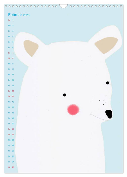 Tierische Motive von Little Miss Arty Illustrationen (CALVENDO Wandkalender 2026)