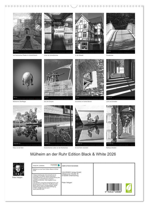 Mülheim an der Ruhr Edition Black & White 2026 (CALVENDO Premium Wandkalender 2026)