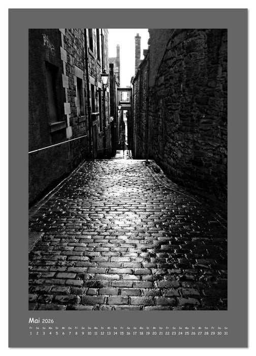 Edinburgh in schwarzweiß (CALVENDO Premium Wandkalender 2026)