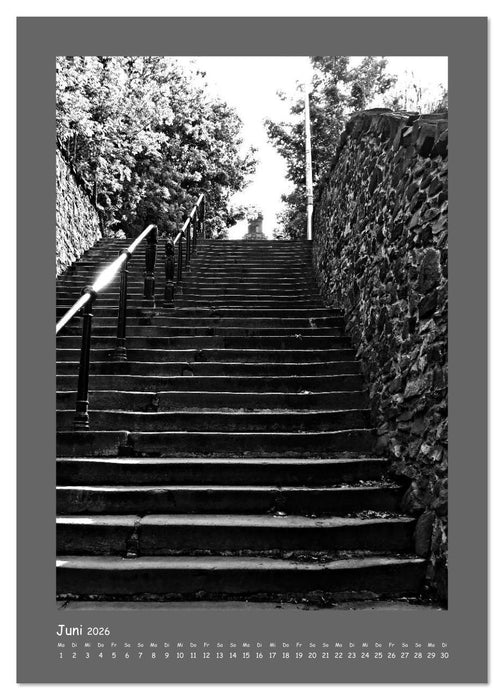 Edinburgh in schwarzweiß (CALVENDO Premium Wandkalender 2026)