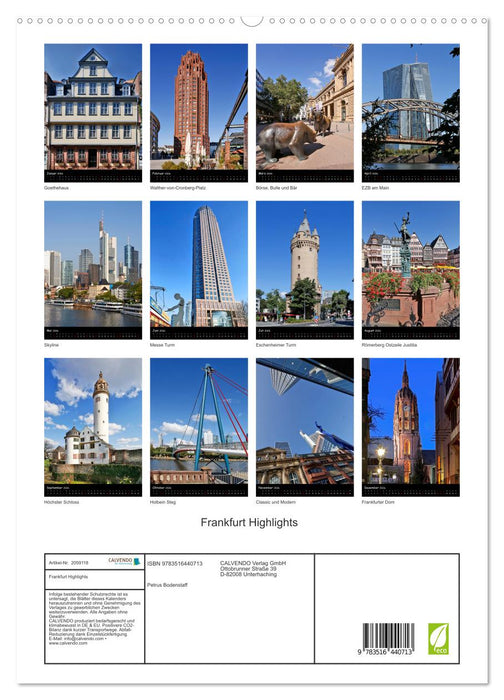 Frankfurt Highlights (CALVENDO Premium Wandkalender 2026)