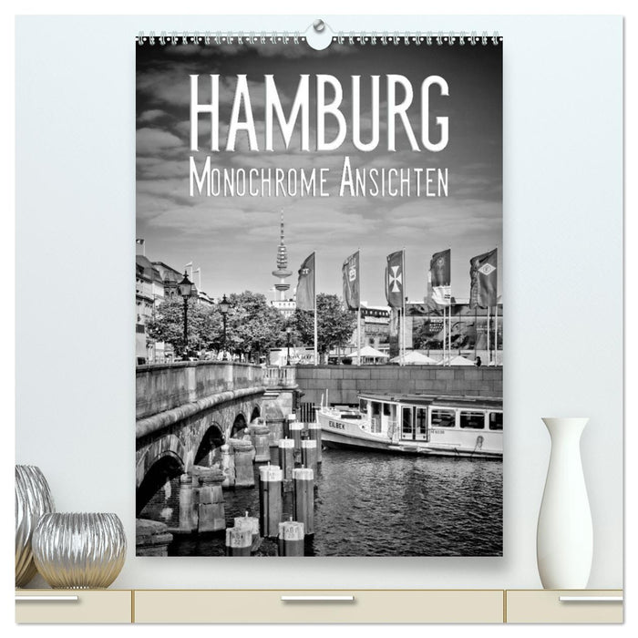 HAMBURG Monochrome Ansichten (CALVENDO Premium Wandkalender 2026)