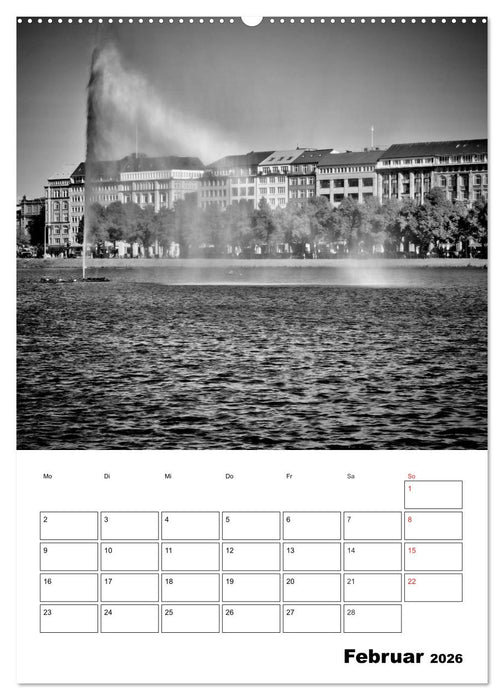 HAMBURG Monochrome Ansichten (CALVENDO Premium Wandkalender 2026)