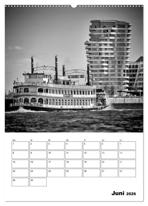 HAMBURG Monochrome Ansichten (CALVENDO Premium Wandkalender 2026)