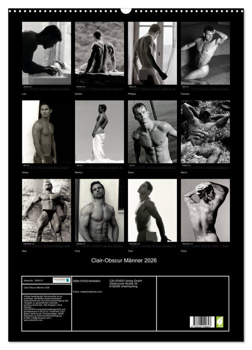 Clair-Obscur Männer 2026 (CALVENDO Wandkalender 2026)