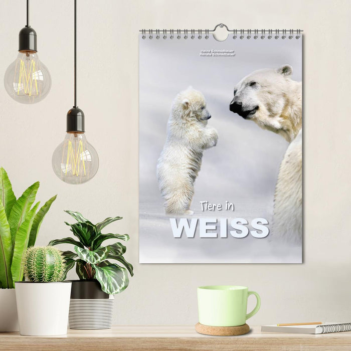 Tiere in Weiß (CALVENDO Wandkalender 2026)