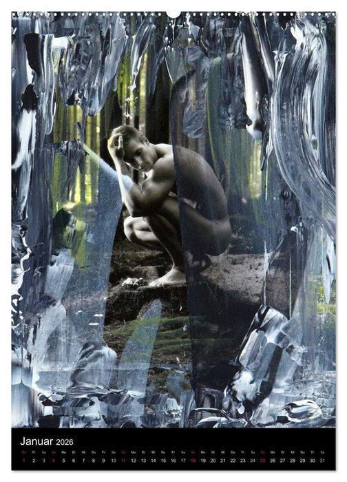 Männer - übermalte Aktfotografien (CALVENDO Premium Wandkalender 2026)