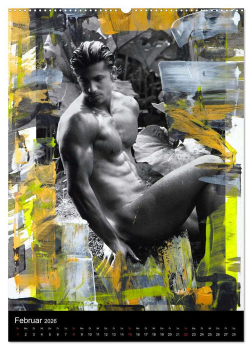 Männer - übermalte Aktfotografien (CALVENDO Premium Wandkalender 2026)
