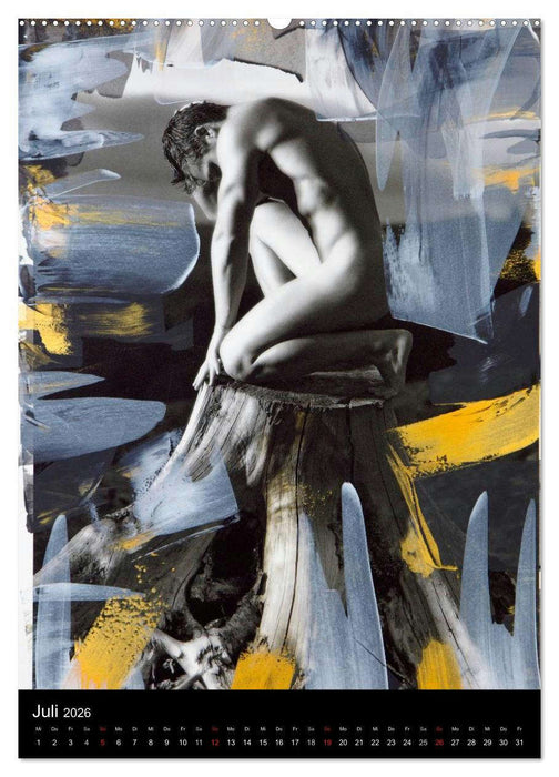 Männer - übermalte Aktfotografien (CALVENDO Premium Wandkalender 2026)