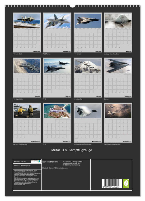 Militär. U.S. Kampfflugzeuge (CALVENDO Premium Wandkalender 2026)