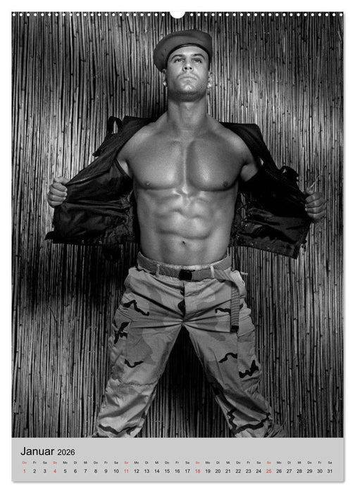 Erotische Momente. Männer in schwarz-weiß (CALVENDO Premium Wandkalender 2026)