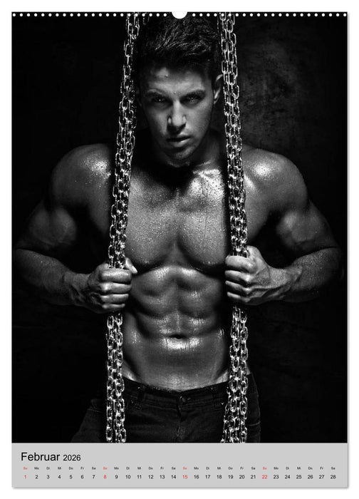 Erotische Momente. Männer in schwarz-weiß (CALVENDO Premium Wandkalender 2026)