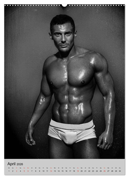 Erotische Momente. Männer in schwarz-weiß (CALVENDO Premium Wandkalender 2026)