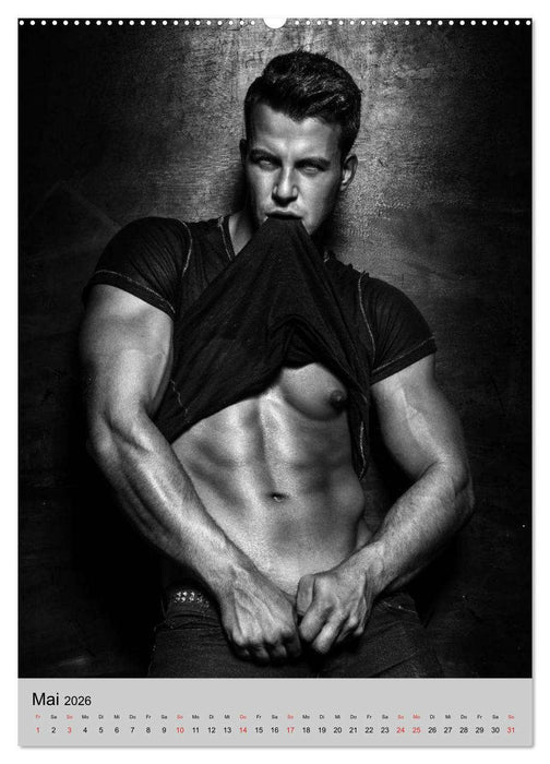 Erotische Momente. Männer in schwarz-weiß (CALVENDO Premium Wandkalender 2026)