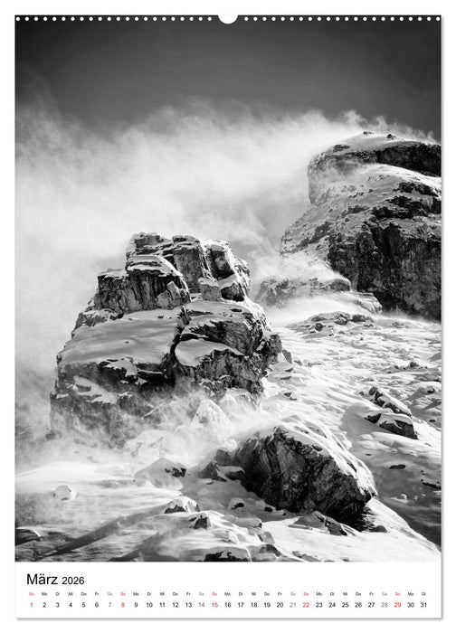 SCHWEIZER ALPEN in Schwarz und Weiß (CALVENDO Premium Wandkalender 2026)