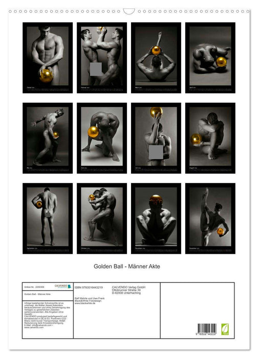 Golden Ball - Männer Akte (CALVENDO Wandkalender 2026)