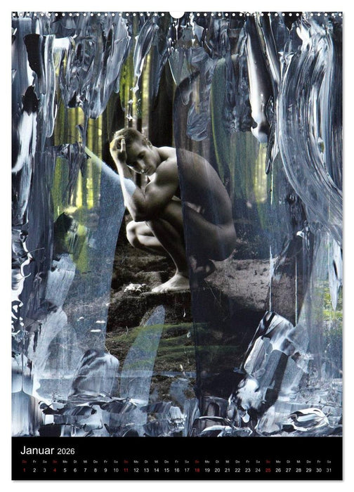 Männer - übermalte Aktfotografien (CALVENDO Wandkalender 2026)
