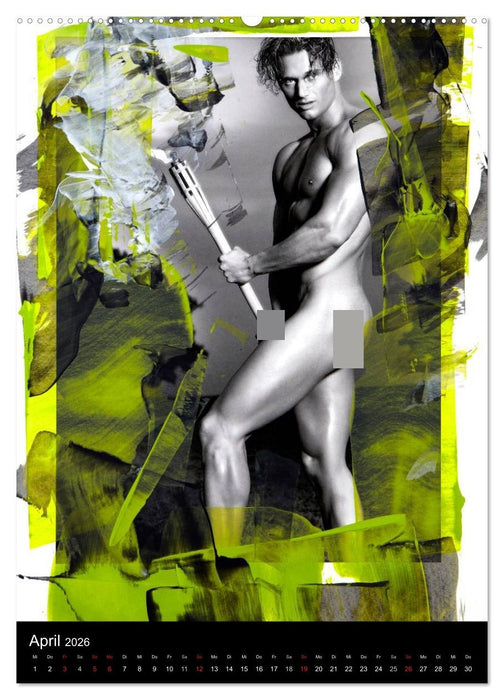 Männer - übermalte Aktfotografien (CALVENDO Wandkalender 2026)