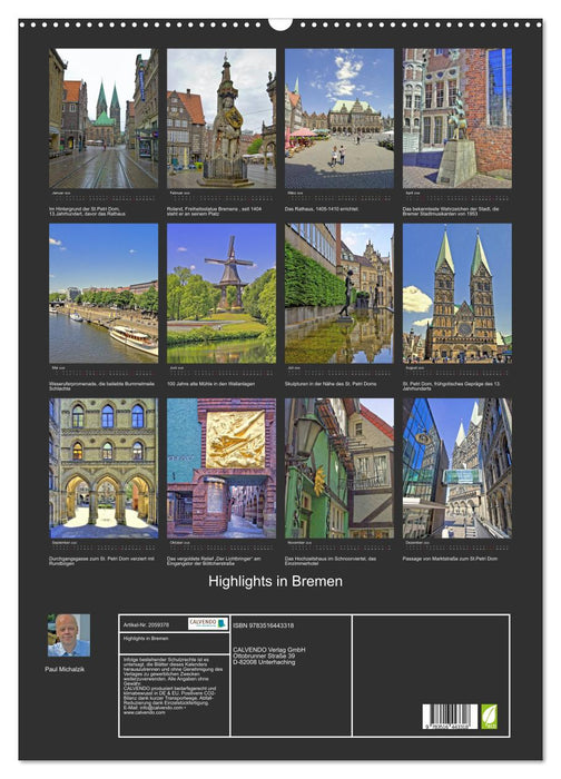 Highlights in Bremen (CALVENDO Wandkalender 2026)