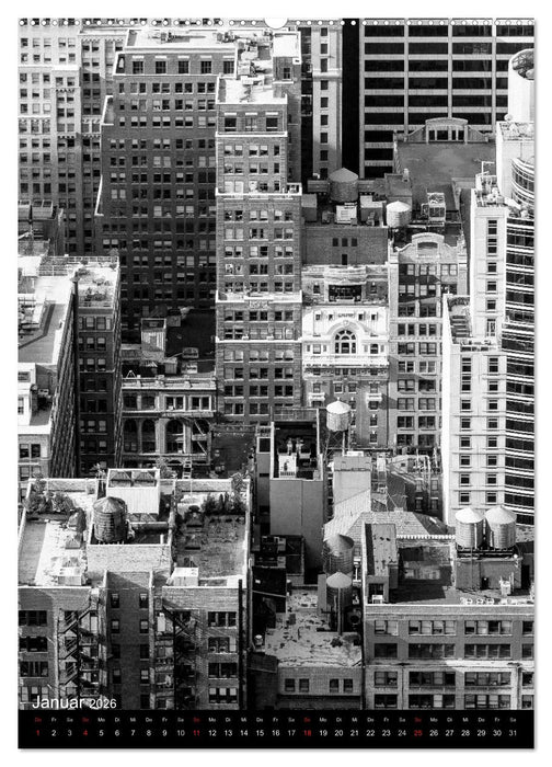 New York City Schwarz auf Weiß (CALVENDO Wandkalender 2026)